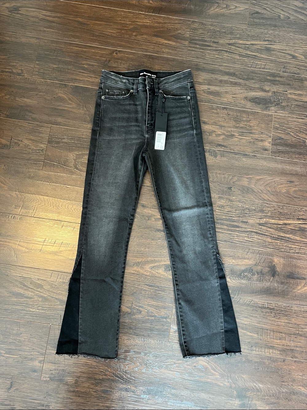 The Kooples Two-Tone Black Flare Jeans with Side Panels